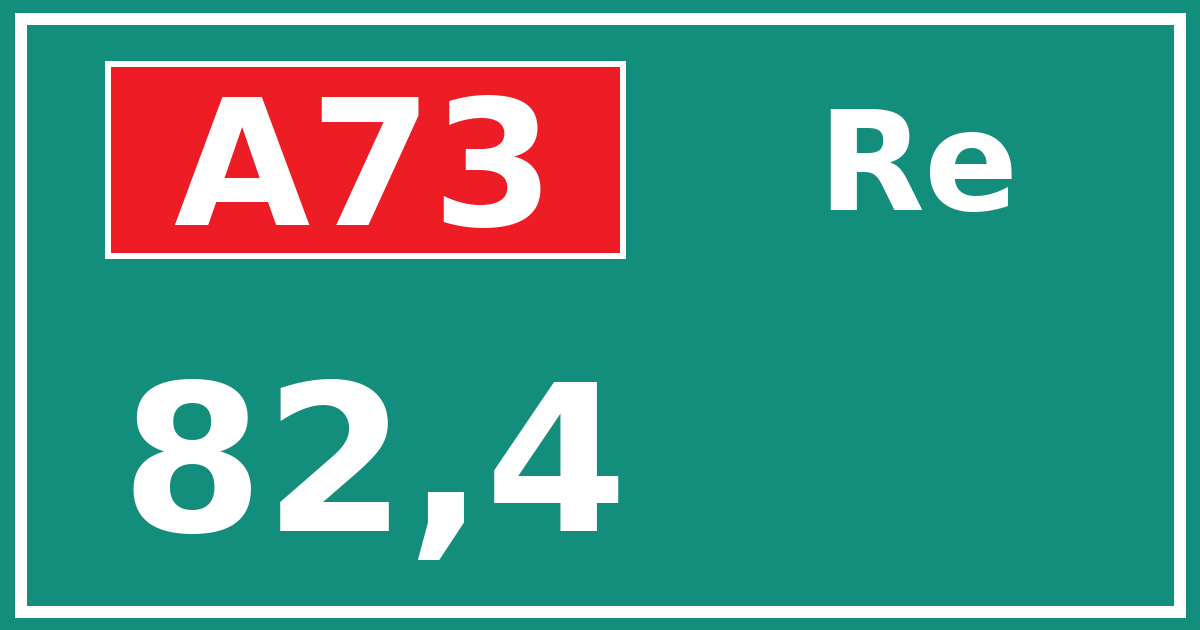 Hectometerbord A73 82,4 zijde Re