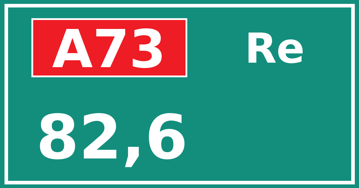 Hectometerbord A73 82,6 zijde Re