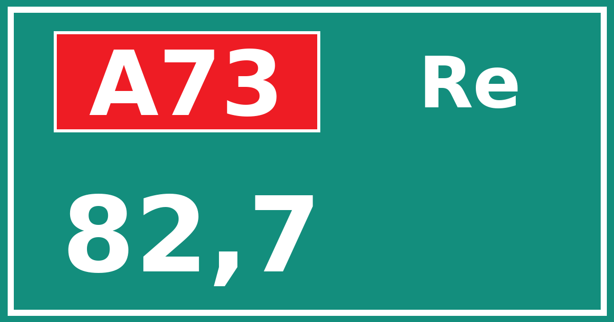 Hectometerbord A73 82,7 zijde Re