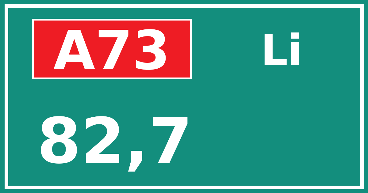 Hectometerbord A73 82,7 zijde Li