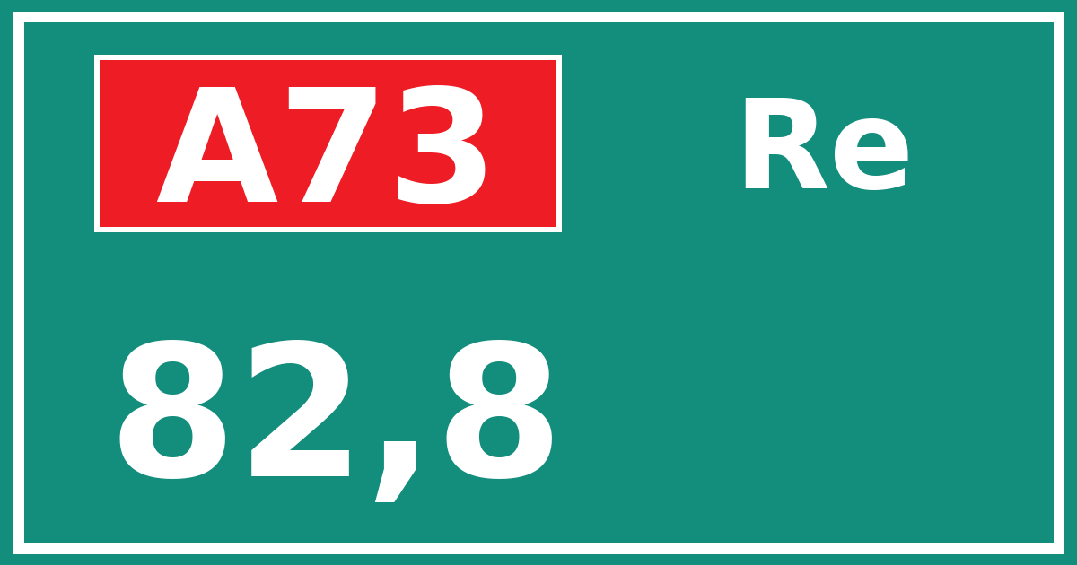 Hectometerbord A73 82,8 zijde Re