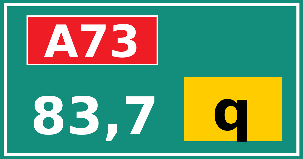 Hectometerbord A73 83,7 letter q