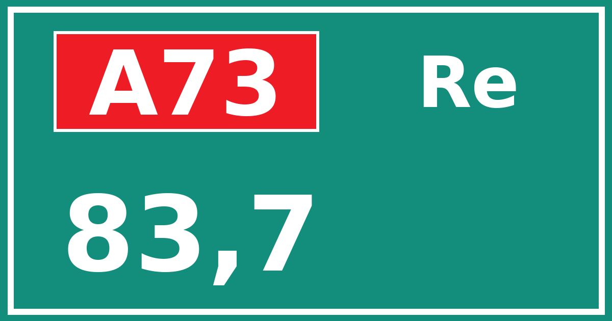 Hectometerbord A73 83,7 zijde Re