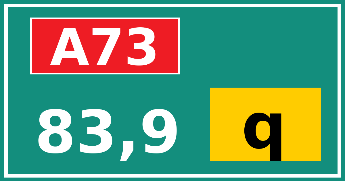Hectometerbord A73 83,9 letter q