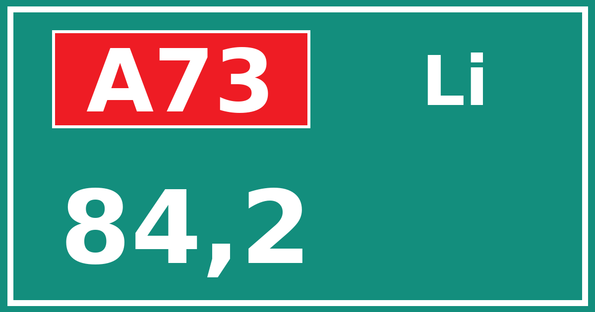 Hectometerbord A73 84,2 zijde Li