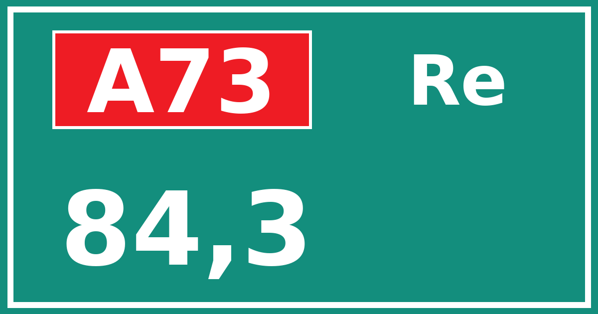 Hectometerbord A73 84,3 zijde Re