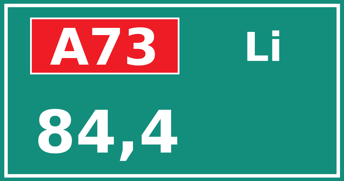 Hectometerbord A73 84,4 zijde Li