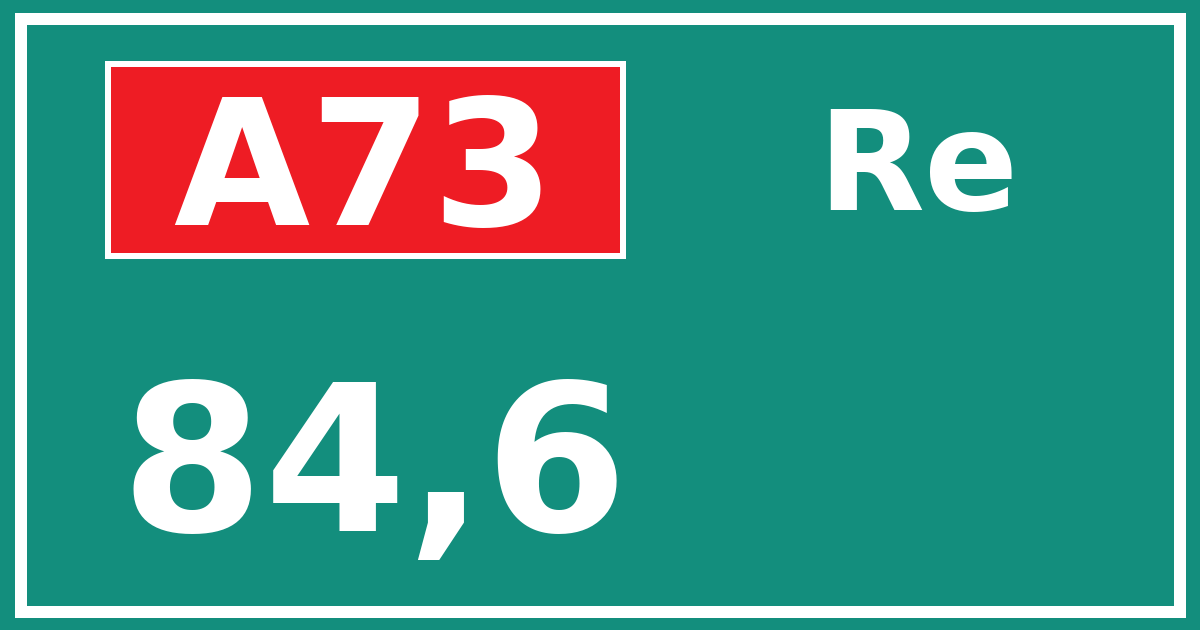 Hectometerbord A73 84,6 zijde Re