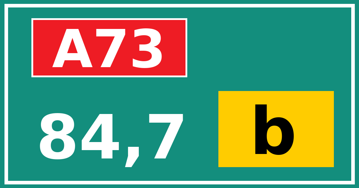 Hectometerbord A73 84,7 letter b