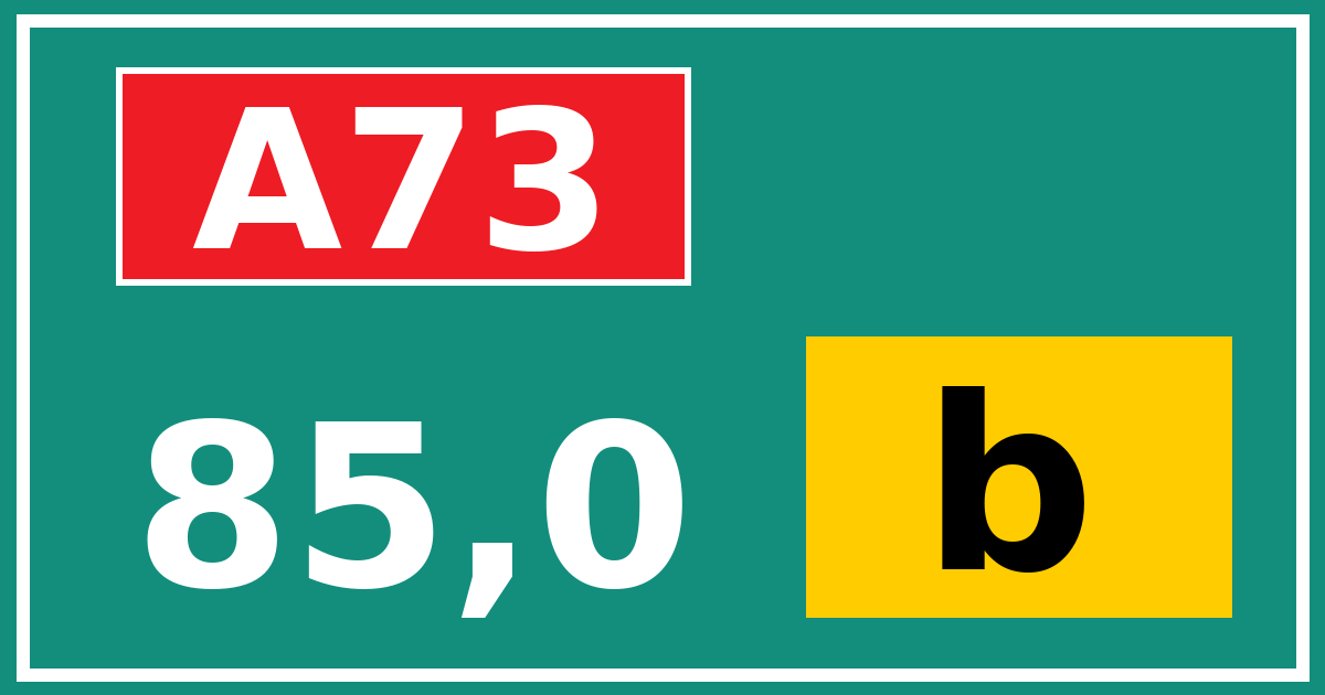 Hectometerbord A73 85,0 letter b