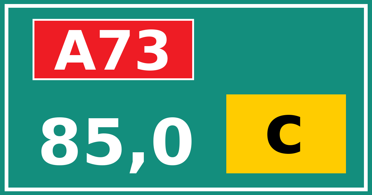 Hectometerbord A73 85,0 letter c