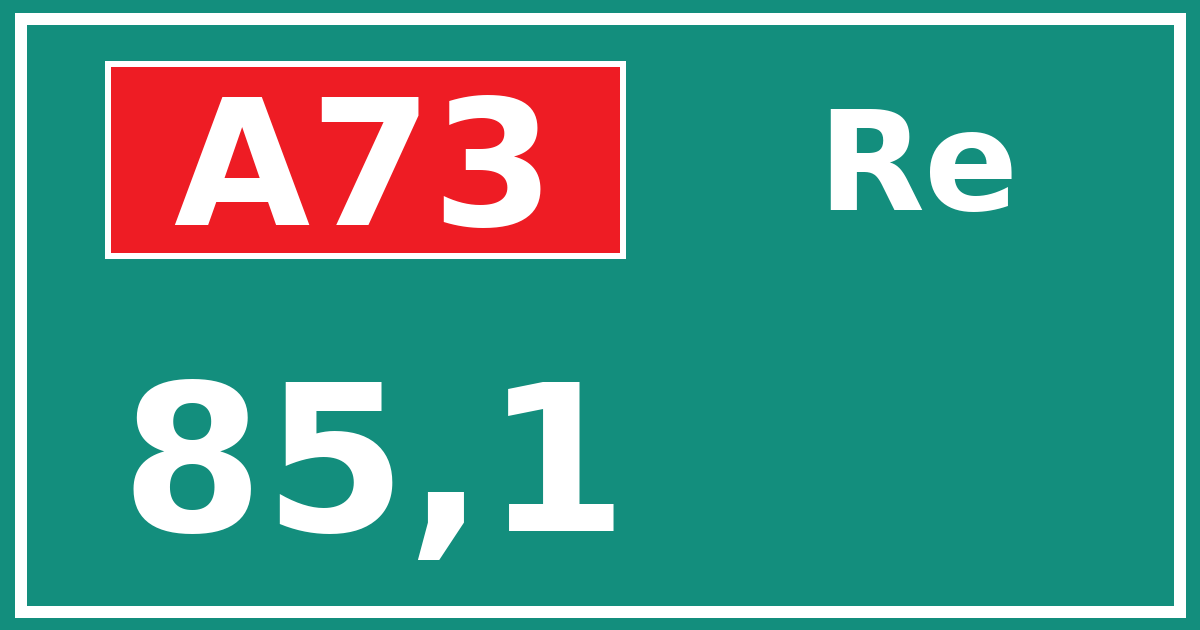 Hectometerbord A73 85,1 zijde Re