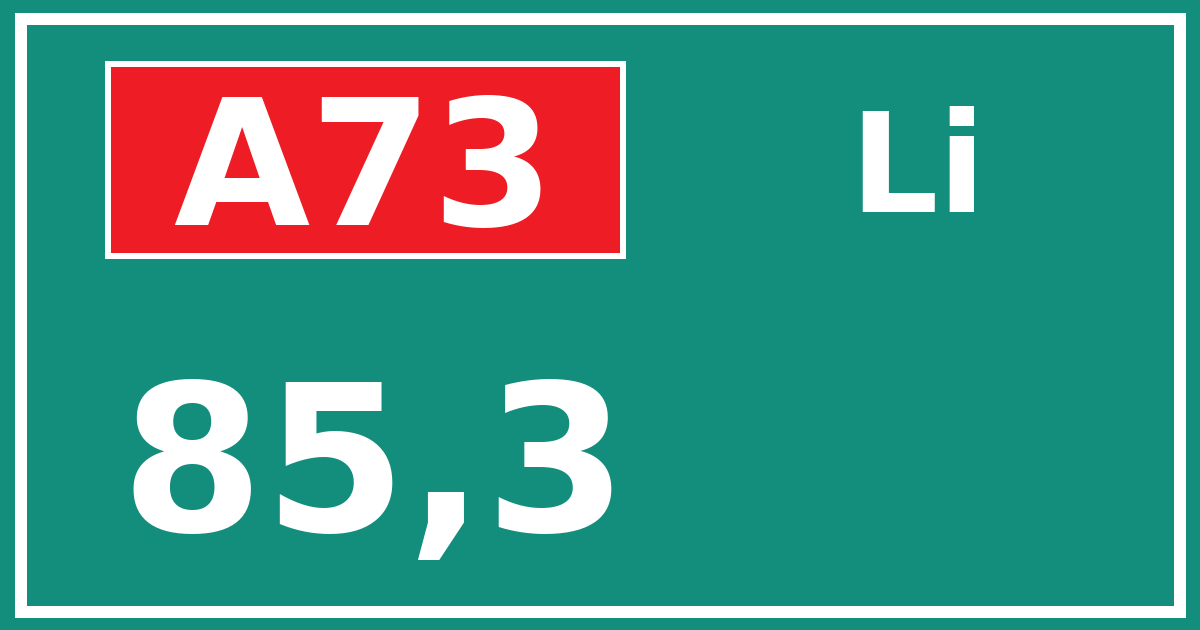 Hectometerbord A73 85,3 zijde Li