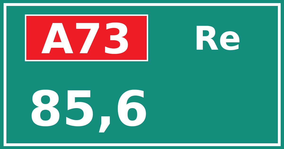 Hectometerbord A73 85,6 zijde Re