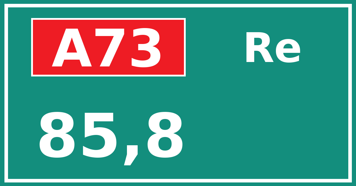 Hectometerbord A73 85,8 zijde Re