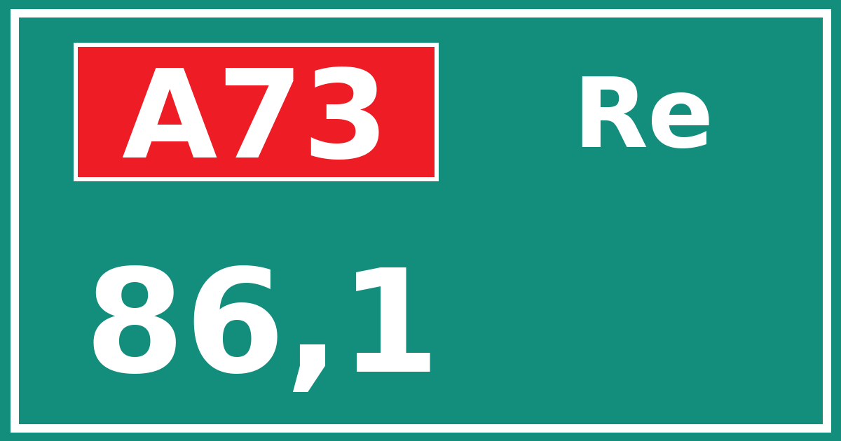 Hectometerbord A73 86,1 zijde Re
