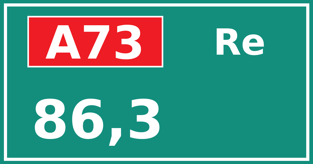Hectometerbord A73 86,3 zijde Re
