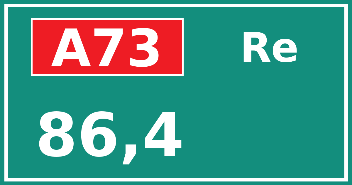 Hectometerbord A73 86,4 zijde Re