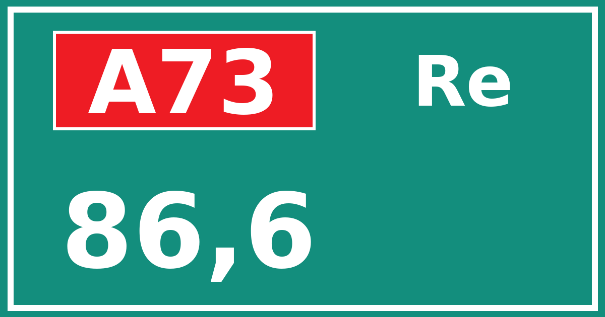 Hectometerbord A73 86,6 zijde Re