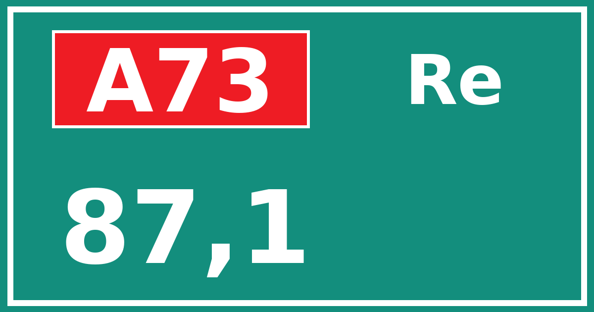 Hectometerbord A73 87,1 zijde Re