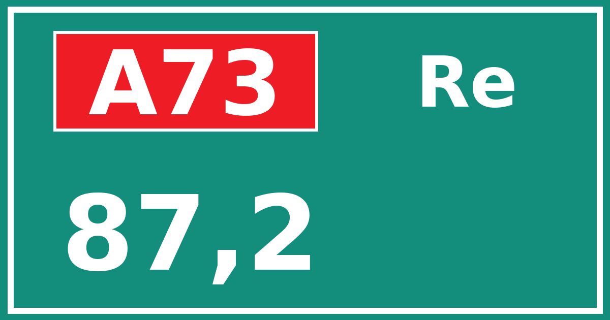 Hectometerbord A73 87,2 zijde Re