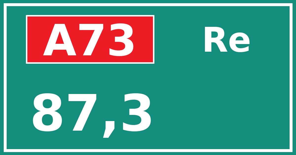 Hectometerbord A73 87,3 zijde Re