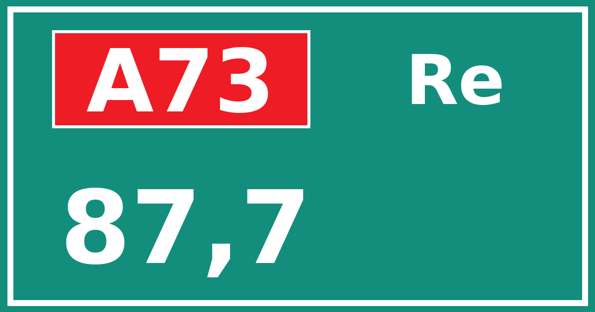 Hectometerbord A73 87,7 zijde Re