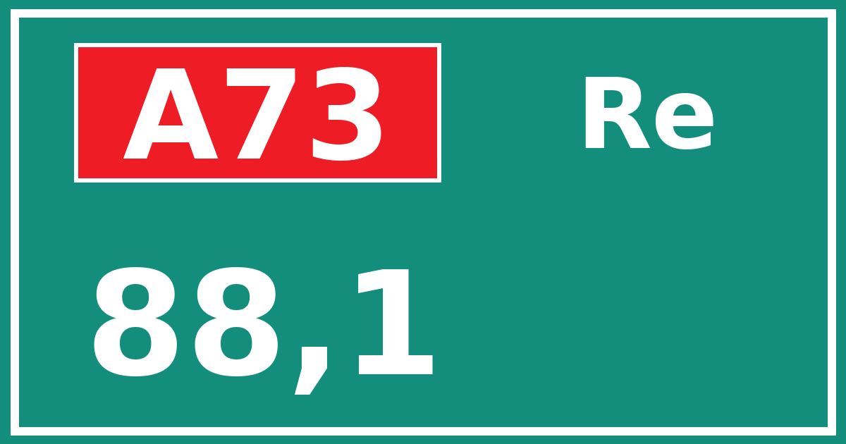 Hectometerbord A73 88,1 zijde Re