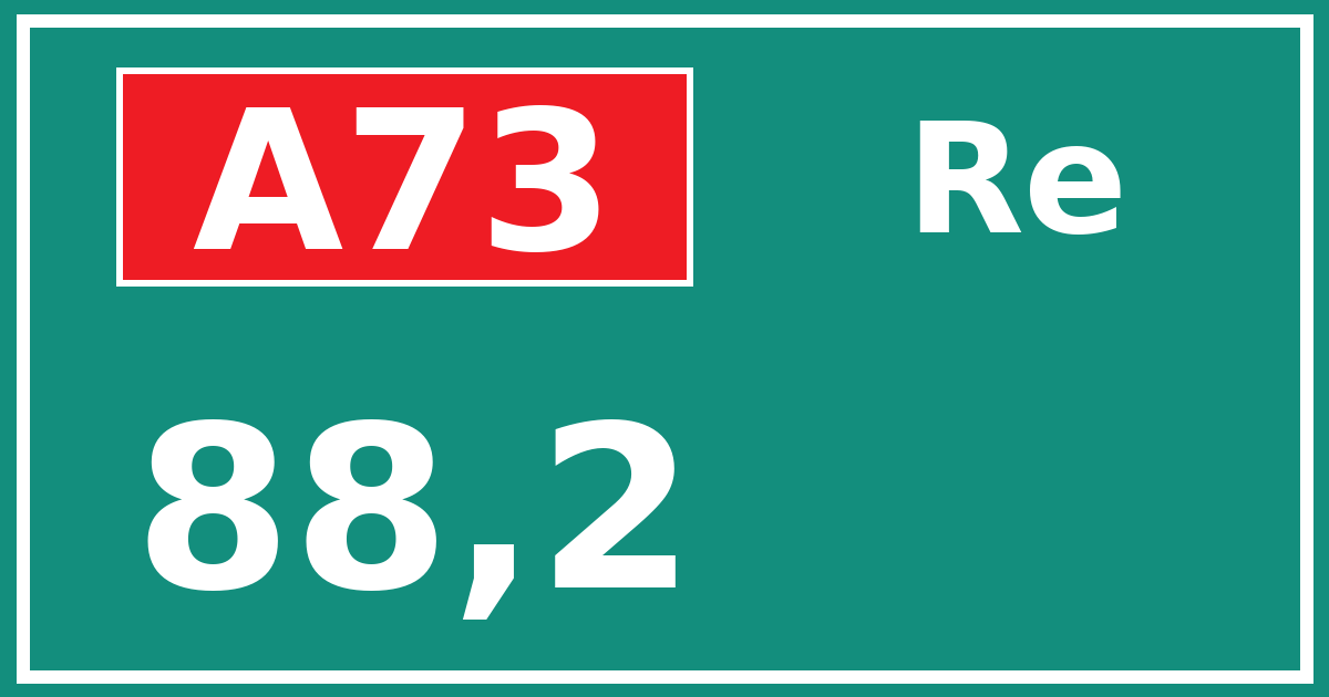 Hectometerbord A73 88,2 zijde Re