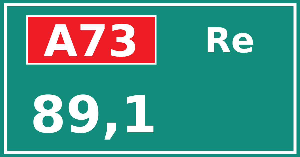 Hectometerbord A73 89,1 zijde Re