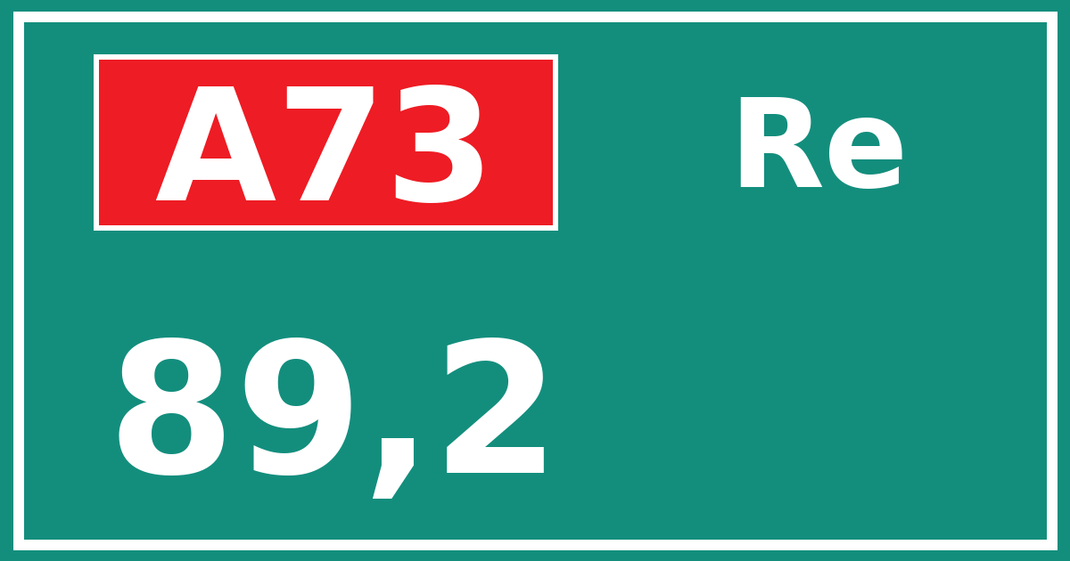 Hectometerbord A73 89,2 zijde Re