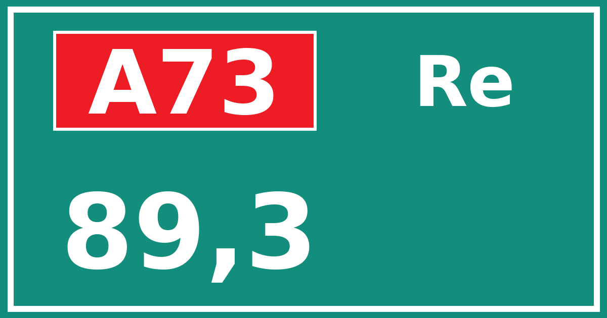 Hectometerbord A73 89,3 zijde Re