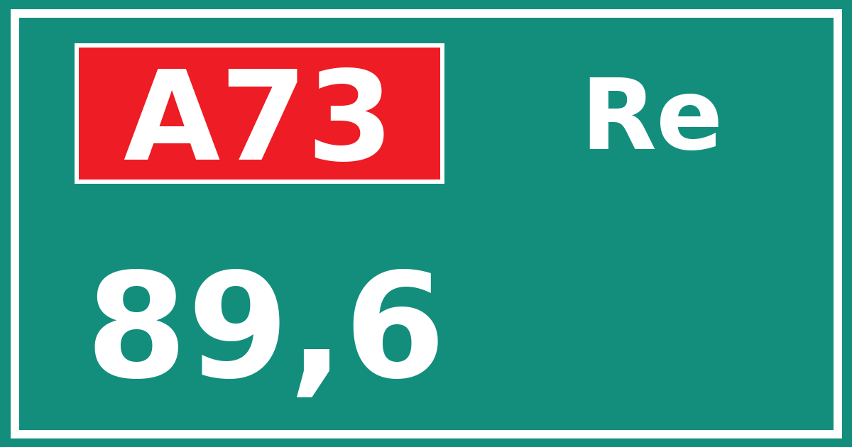 Hectometerbord A73 89,6 zijde Re