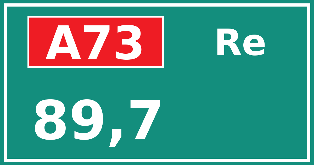 Hectometerbord A73 89,7 zijde Re
