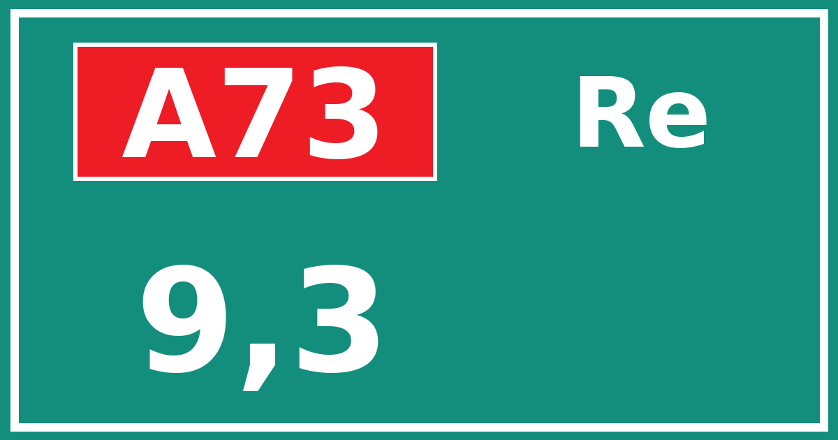 Hectometerbord A73 9,3 zijde Re