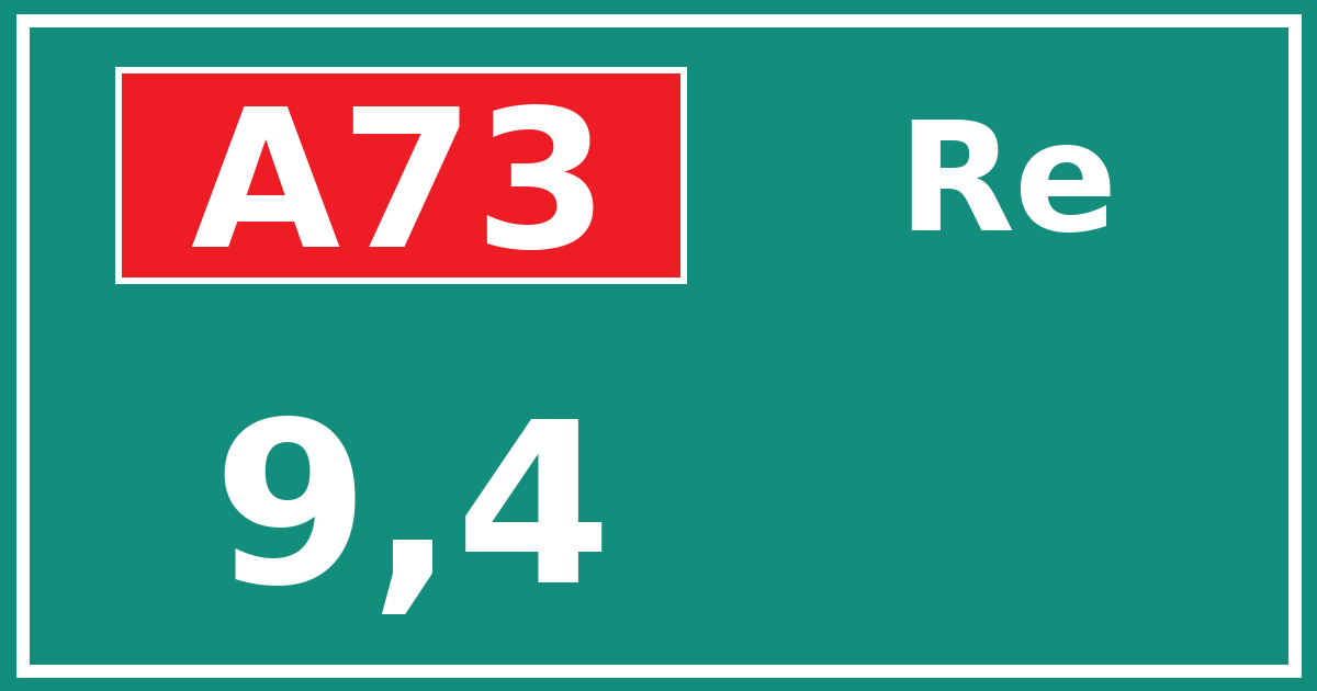 Hectometerbord A73 9,4 zijde Re