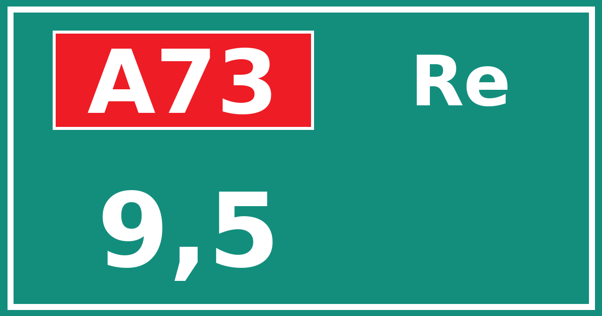 Hectometerbord A73 9,5 zijde Re