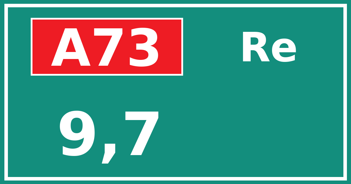 Hectometerbord A73 9,7 zijde Re