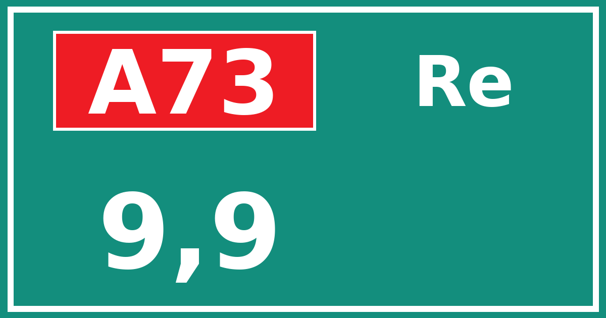 Hectometerbord A73 9,9 zijde Re