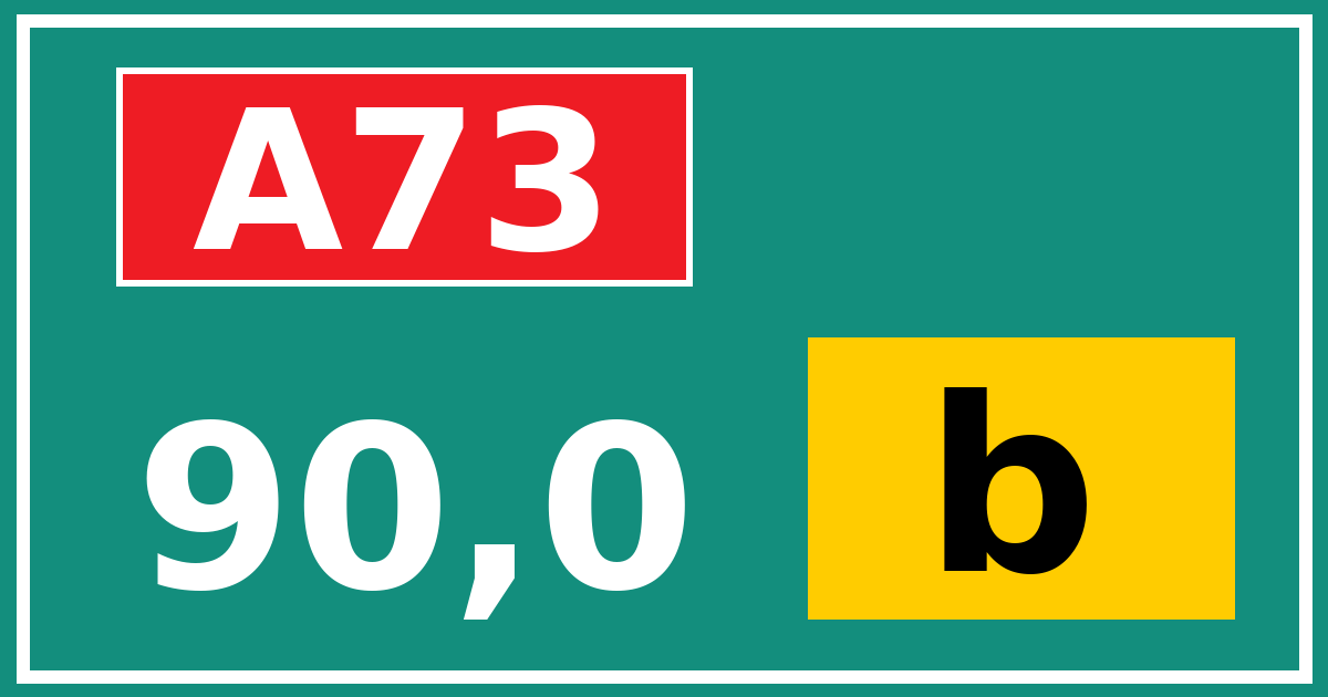 Hectometerbord A73 90,0 letter b