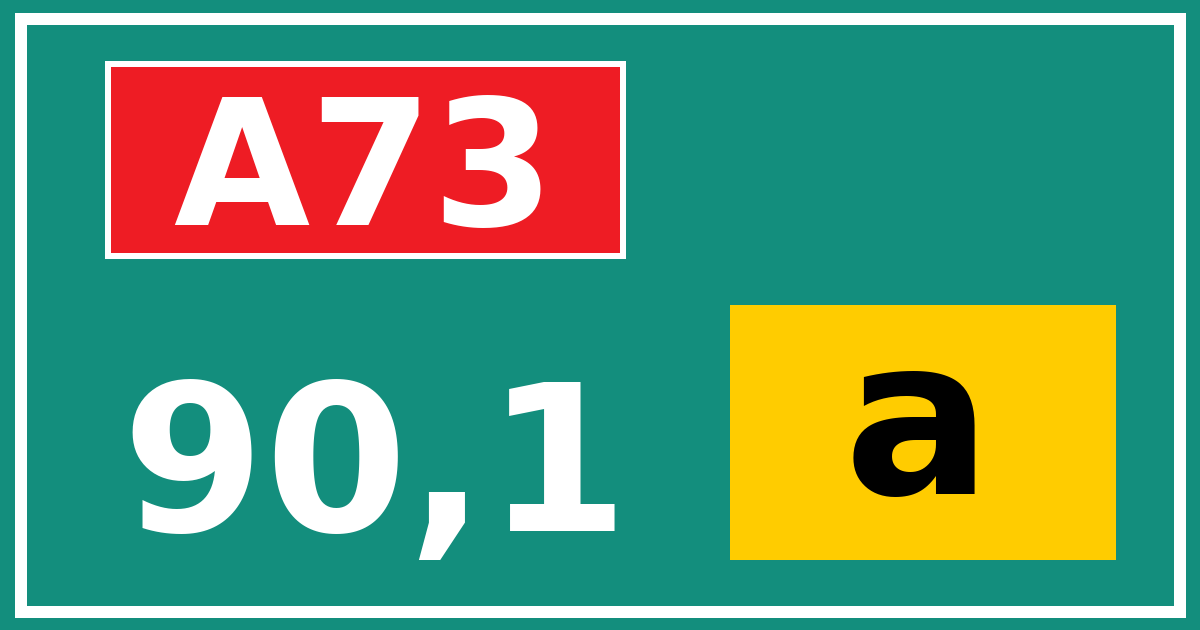 Hectometerbord A73 90,1 letter a