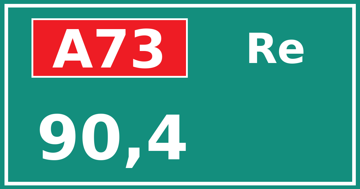 Hectometerbord A73 90,4 zijde Re