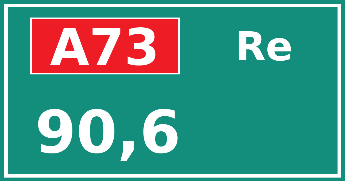 Hectometerbord A73 90,6 zijde Re