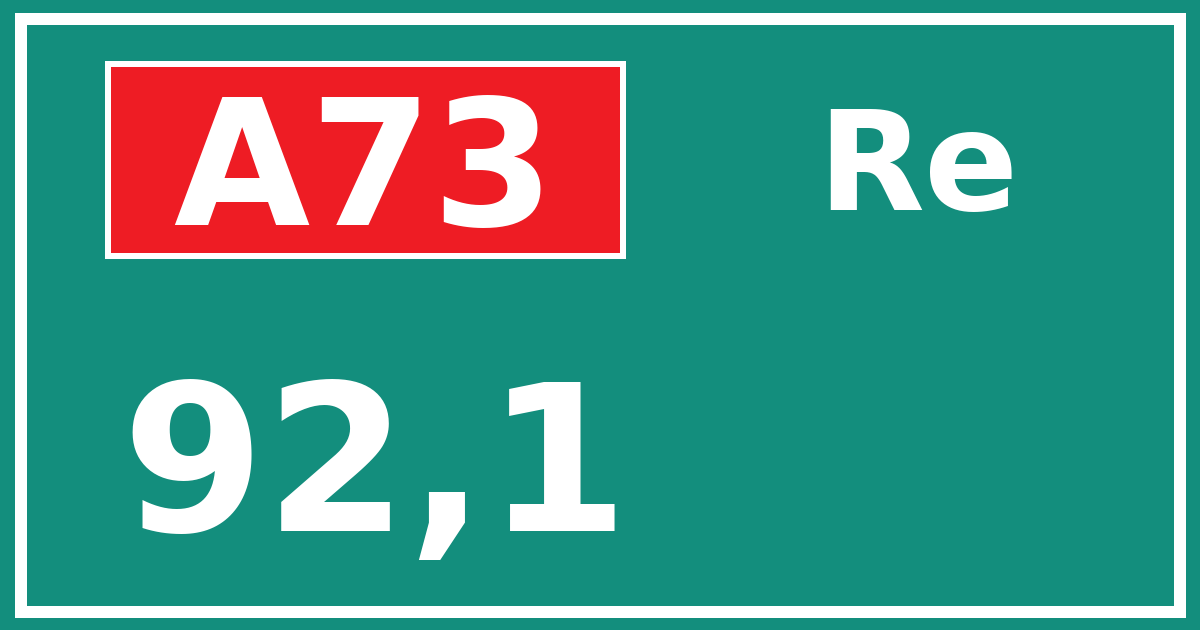 Hectometerbord A73 92,1 zijde Re