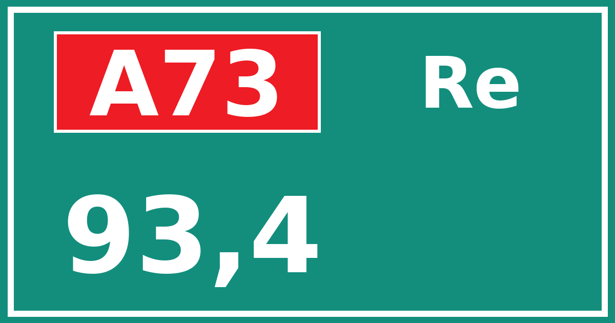 Hectometerbord A73 93,4 zijde Re