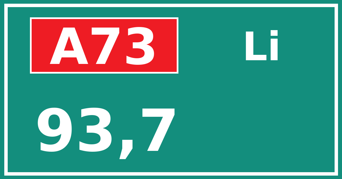Hectometerbord A73 93,7 zijde Li