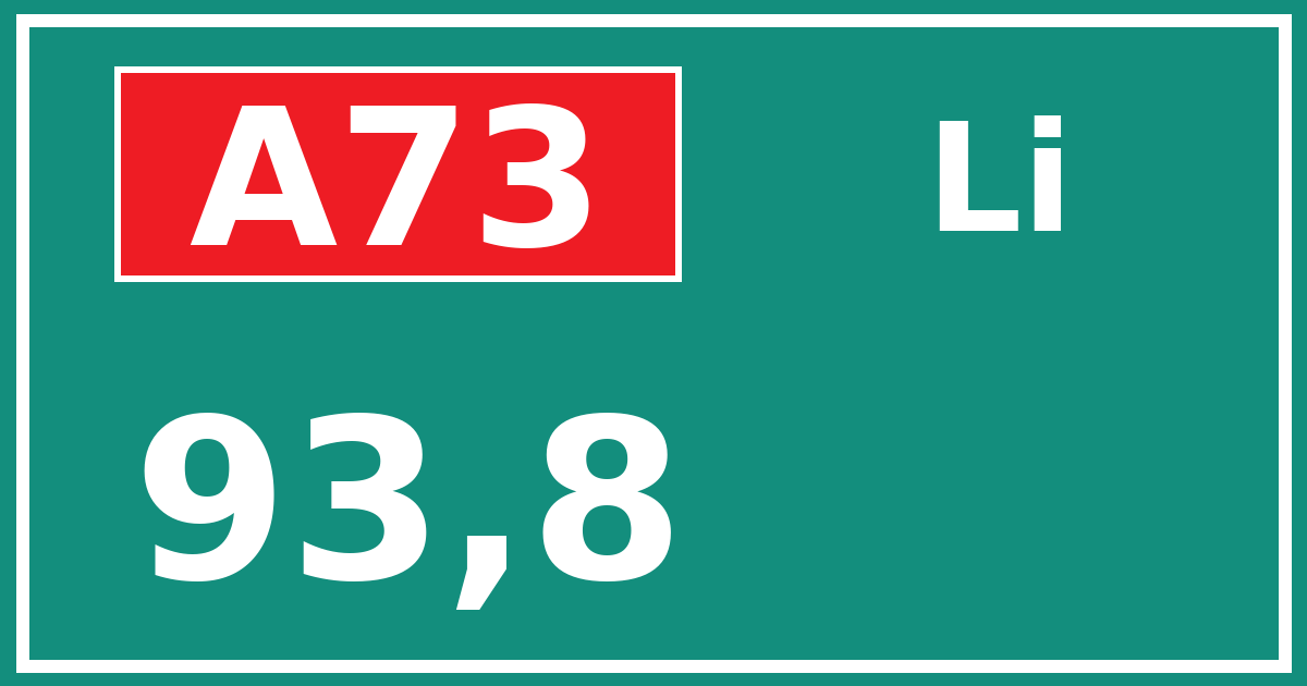 Hectometerbord A73 93,8 zijde Li