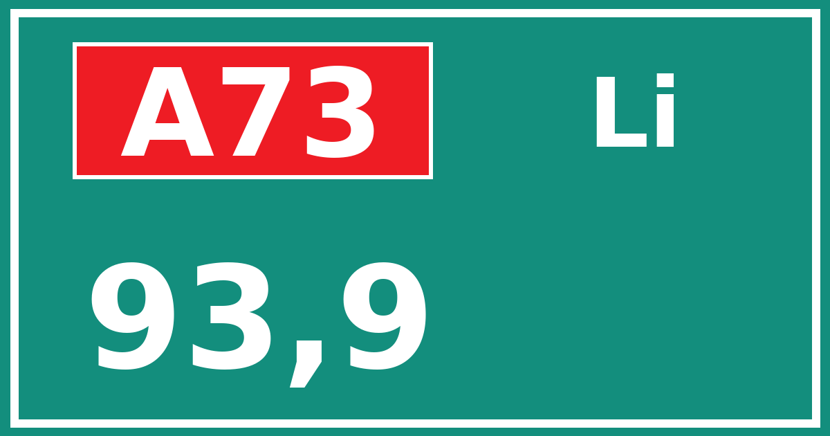 Hectometerbord A73 93,9 zijde Li