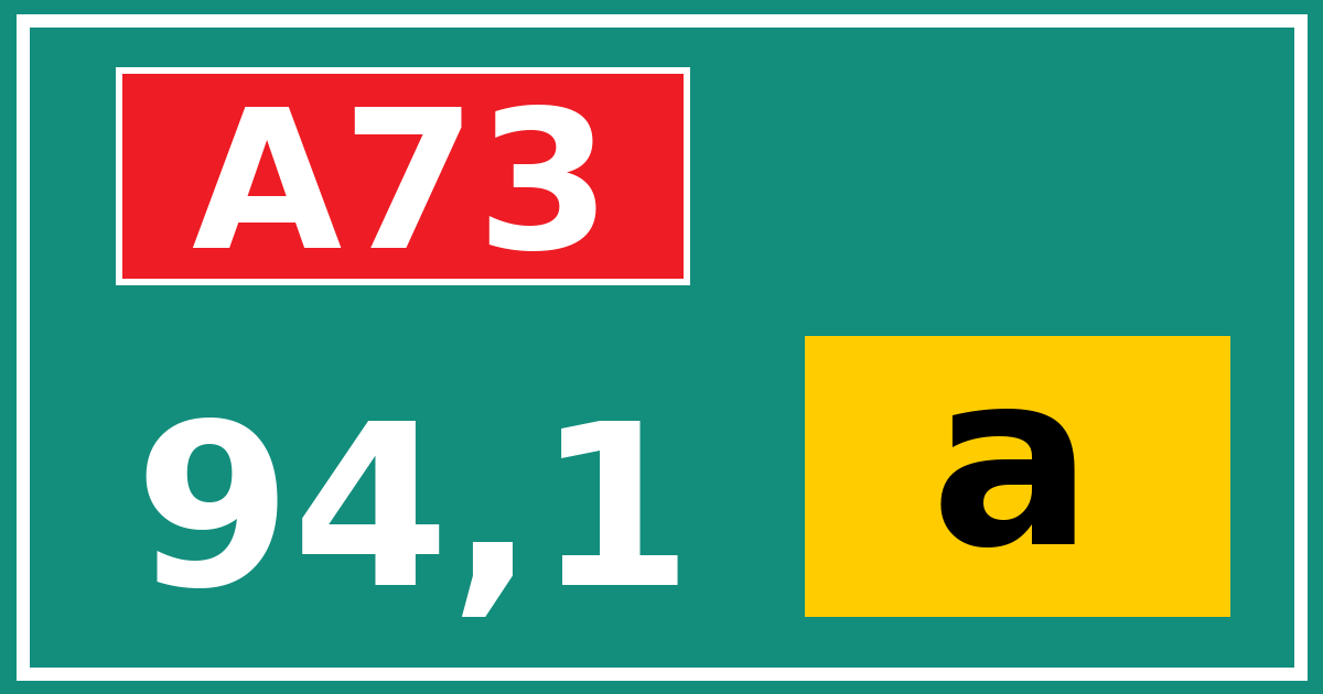 Hectometerbord A73 94,1 letter a