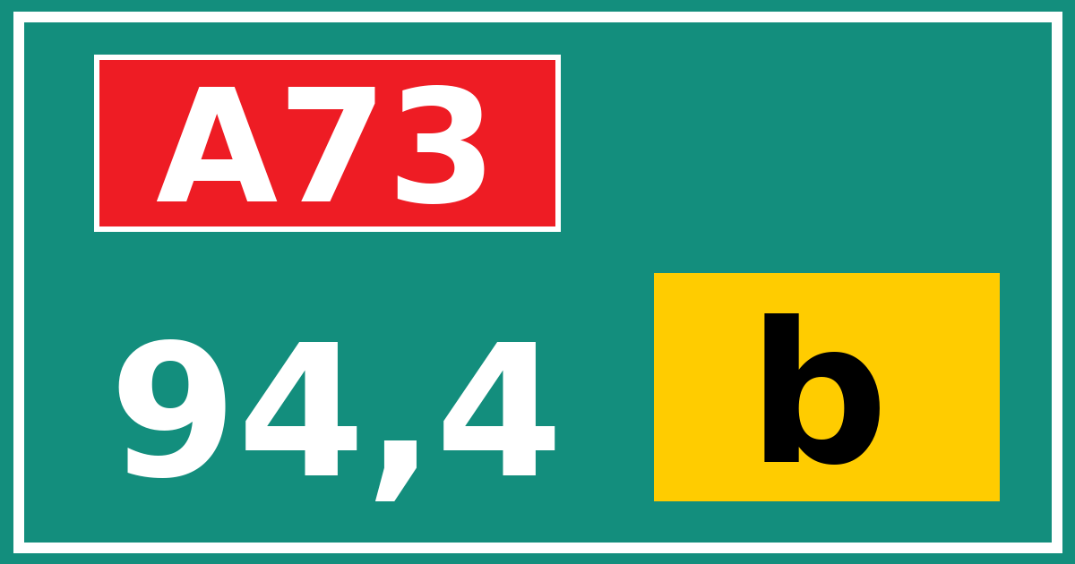 Hectometerbord A73 94,4 letter b